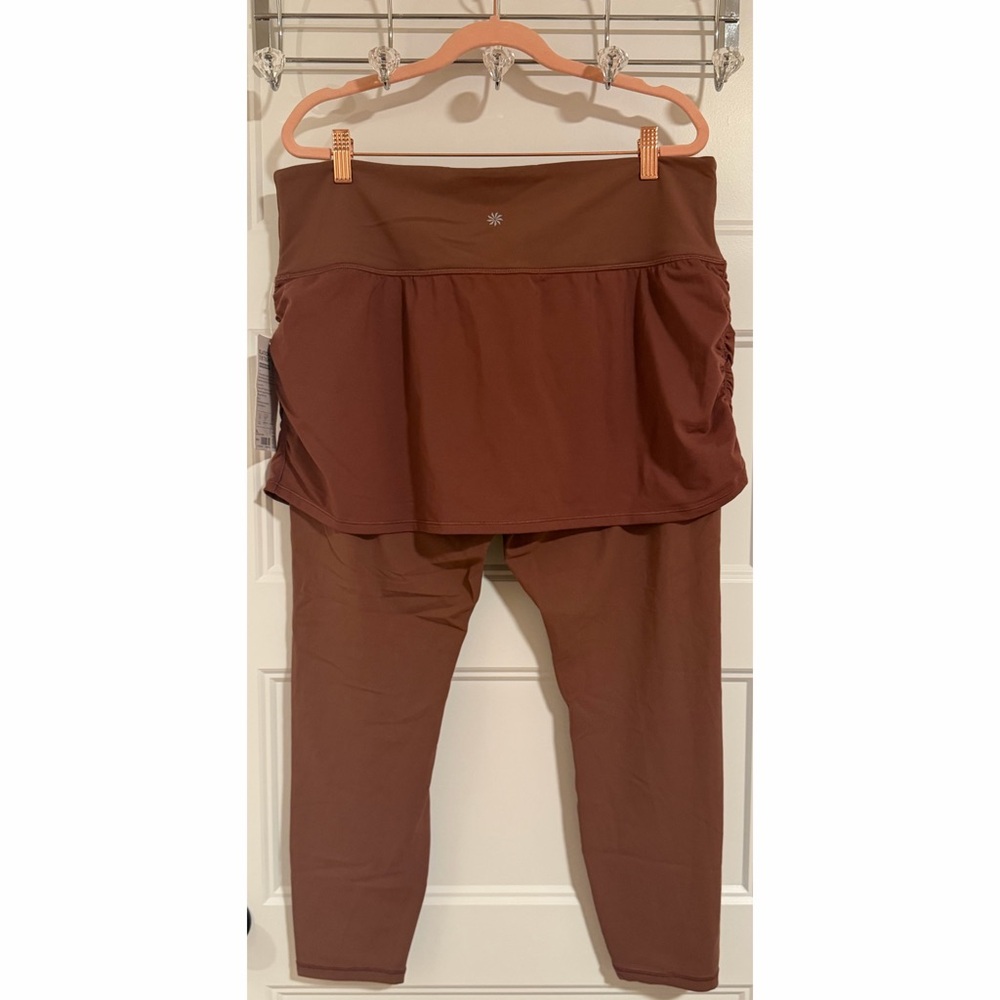 Athleta (Hearth Rose) Brown Skirted Leggings NWT SZ XL - Picture 11 of 16